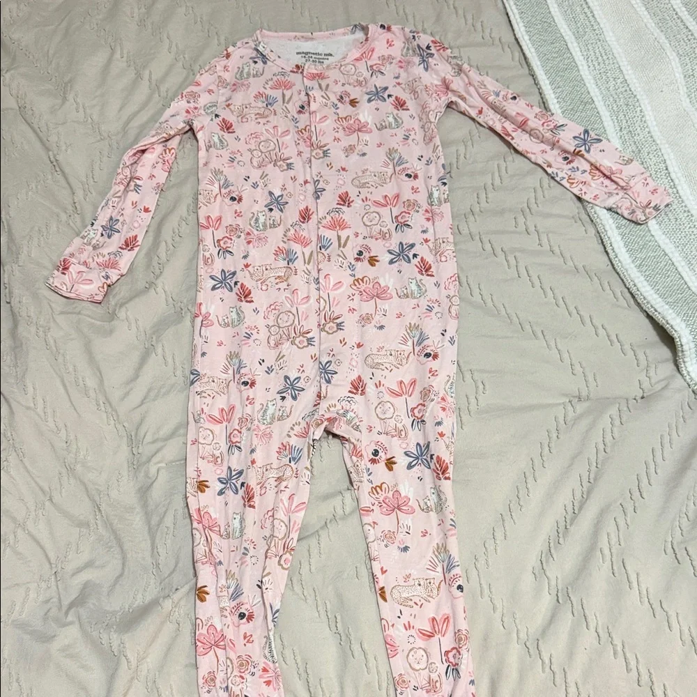 Magnetic Me Pink Floral Kids Footie